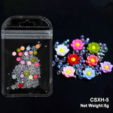 White Acrylic Flower Nail Art Decoration