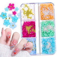 White Acrylic Flower Nail Art Decoration