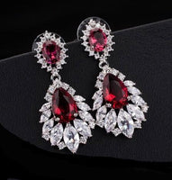 Elegant Chandelier AAA+ Cubic Zirconia Long Big Crystal Bridal Dangle Drop Earring For Wedding Jewelry