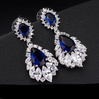 Elegant Chandelier AAA+ Cubic Zirconia Long Big Crystal Bridal Dangle Drop Earring For Wedding Jewelry