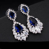 Elegant Chandelier AAA+ Cubic Zirconia Long Big Crystal Bridal Dangle Drop Earring For Wedding Jewelry