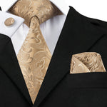 Silk Ties Pocket Square Cufflinks Fashion Floral Ties for Men 8.5cm Corbatas