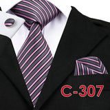 Silk Ties Pocket Square Cufflinks Fashion Floral Ties for Men 8.5cm Corbatas