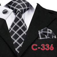 Silk Ties Pocket Square Cufflinks Fashion Floral Ties for Men 8.5cm Corbatas