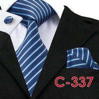 Silk Ties Pocket Square Cufflinks Fashion Floral Ties for Men 8.5cm Corbatas