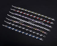 Jewelry Silver Color Leaf Charm CZ Crystal Female Bracelets Bangles For Women