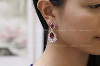 Elegant Chandelier AAA+ Cubic Zirconia Long Big Crystal Bridal Dangle Drop Earring For Wedding Jewelry