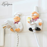 2pcs/lot Cute Self Adhesive Wall Plug Holder Self Adhesive Plug Hook Kitchen Plug Hanger KCBII011303X2