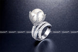 Natural Freshwater Pearl Ring For Women White Gold Color AAA Zircon Pave Luxury Rings Fashion Jewelry High Quality