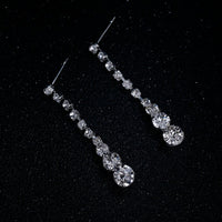 Silver Plated Celebrity Style Drop Crystal Necklace Earrings Jewelry Sets