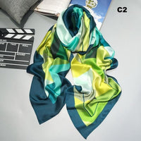 Women Silk Scarf Designer Plaid Summer Beach Shawls and Foulard Wrap Scarves Female Pure Silk Beach Stole