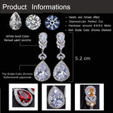 Elegant Water Drop Shaped Cubic Zirconia Crystal Bridal Long Earrings Luxury Wedding Jewelry For Brides