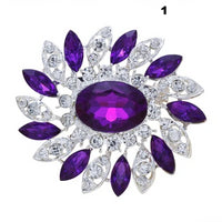 New Bride Bouquet Summer Purple Brooch Jewelry Korean Flower Crystal Rhinestone Brooch Pins Brooches For Wedding Women