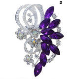 New Bride Bouquet Summer Purple Brooch Jewelry Korean Flower Crystal Rhinestone Brooch Pins Brooches For Wedding Women