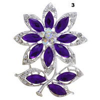 New Bride Bouquet Summer Purple Brooch Jewelry Korean Flower Crystal Rhinestone Brooch Pins Brooches For Wedding Women