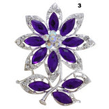 New Bride Bouquet Summer Purple Brooch Jewelry Korean Flower Crystal Rhinestone Brooch Pins Brooches For Wedding Women