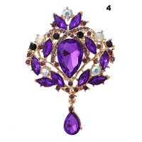 New Bride Bouquet Summer Purple Brooch Jewelry Korean Flower Crystal Rhinestone Brooch Pins Brooches For Wedding Women