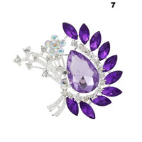 New Bride Bouquet Summer Purple Brooch Jewelry Korean Flower Crystal Rhinestone Brooch Pins Brooches For Wedding Women