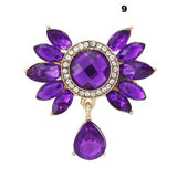 New Bride Bouquet Summer Purple Brooch Jewelry Korean Flower Crystal Rhinestone Brooch Pins Brooches For Wedding Women