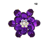 New Bride Bouquet Summer Purple Brooch Jewelry Korean Flower Crystal Rhinestone Brooch Pins Brooches For Wedding Women
