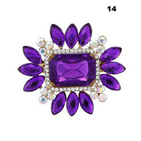 New Bride Bouquet Summer Purple Brooch Jewelry Korean Flower Crystal Rhinestone Brooch Pins Brooches For Wedding Women