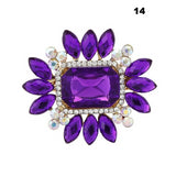 New Bride Bouquet Summer Purple Brooch Jewelry Korean Flower Crystal Rhinestone Brooch Pins Brooches For Wedding Women