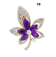 New Bride Bouquet Summer Purple Brooch Jewelry Korean Flower Crystal Rhinestone Brooch Pins Brooches For Wedding Women