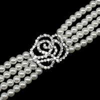 Pearl Dog Necklace Collar Fashion Jeweled Puppy Cat Collar With Bling Rhinestone Diamante Dog Pet  Accessories Supplies