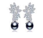 New Hot Selling Statement Brincos Micro Paved Tiny CZ Gray Simulated Pearl Drop Earrings for Women Dangle Jewelry Gift