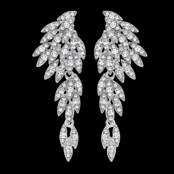5 Colors Crystal Long Earrings for Women Eagle Silver / Black Color Bridal Wedding Earrings Fashion Jewelry