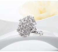 New Luxury AAA Clear Cubic ZIrconia Elegant Bowknot Wedding Rings Women Bridal Engagement