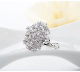 New Luxury AAA Clear Cubic ZIrconia Elegant Bowknot Wedding Rings Women Bridal Engagement
