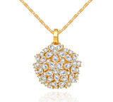 Flower Zircon Stone Pendant Necklace Women Fancy Luxury Chain Necklace Jewelry for Girls Wholesale