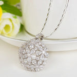 Flower Zircon Stone Pendant Necklace Women Fancy Luxury Chain Necklace Jewelry for Girls Wholesale