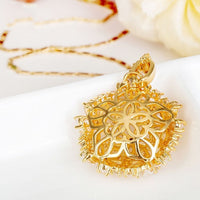 Flower Zircon Stone Pendant Necklace Women Fancy Luxury Chain Necklace Jewelry for Girls Wholesale