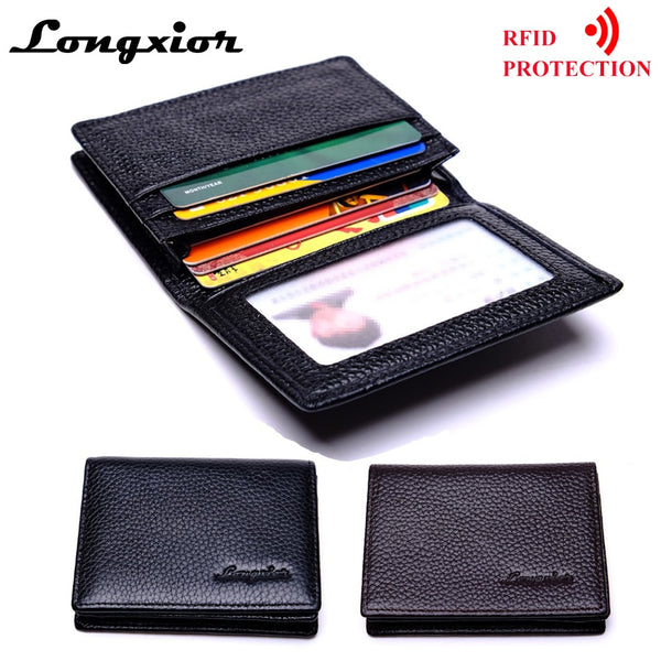 MRF18 Brand RFID Blocking Slim Wallet Fashion Men Business Card Credit Card Wallet ID Card Holder Leather For Men Vintage Purses