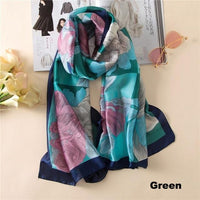 Digital Print Silk Scarf Women Florals Wraps Shawls and Scarf 180cm*90cm