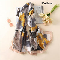 Digital Print Silk Scarf Women Florals Wraps Shawls and Scarf 180cm*90cm