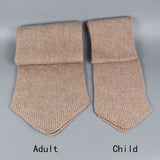 Children and Adult Winter Scarf Set for Girls Boys Kids Knitted Woman Real Fox Fur Pom Pom Ears Baby Shawl