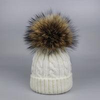 Children and Adult Winter Scarf Set for Girls Boys Kids Knitted Woman Real Fox Fur Pom Pom Ears Baby Shawl