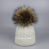 Children and Adult Winter Scarf Set for Girls Boys Kids Knitted Woman Real Fox Fur Pom Pom Ears Baby Shawl