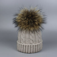 Children and Adult Winter Scarf Set for Girls Boys Kids Knitted Woman Real Fox Fur Pom Pom Ears Baby Shawl