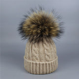 Children and Adult Winter Scarf Set for Girls Boys Kids Knitted Woman Real Fox Fur Pom Pom Ears Baby Shawl