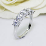2.0CTW Round Cut DF Color Moissanite Center,14K Solid White Gold, Female Gold Ring,Wedding Ring,Pave Set Style