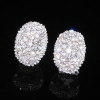 Classic Design Romantic Jewelry Silver Color AAA Cubic Zirconia Stone Stud Earrings For Women Elegant Wedding Jewelry