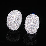 Classic Design Romantic Jewelry Silver Color AAA Cubic Zirconia Stone Stud Earrings For Women Elegant Wedding Jewelry