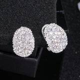 Classic Design Romantic Jewelry Silver Color AAA Cubic Zirconia Stone Stud Earrings For Women Elegant Wedding Jewelry