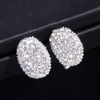Classic Design Romantic Jewelry Silver Color AAA Cubic Zirconia Stone Stud Earrings For Women Elegant Wedding Jewelry