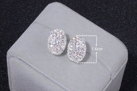 Classic Design Romantic Jewelry Silver Color AAA Cubic Zirconia Stone Stud Earrings For Women Elegant Wedding Jewelry