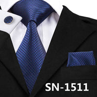 New Clasic Grey Tie for Men Silk Fabric Jacquard Woven Tie Hanky Cufflinks Set for Men Designer Fashion Silk Ties